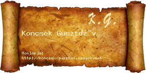 Koncsek Gusztáv névjegykártya